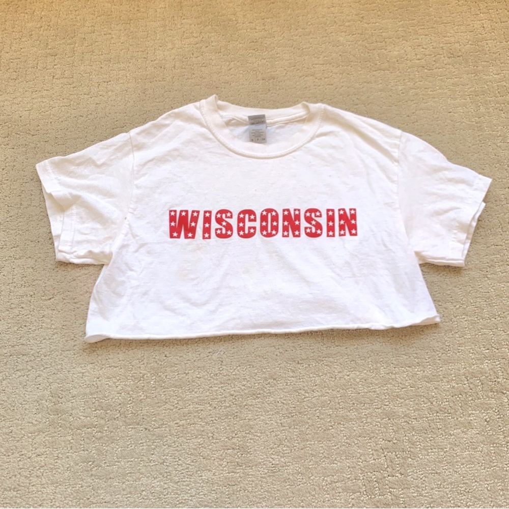 Wisconsin badger cropped tee